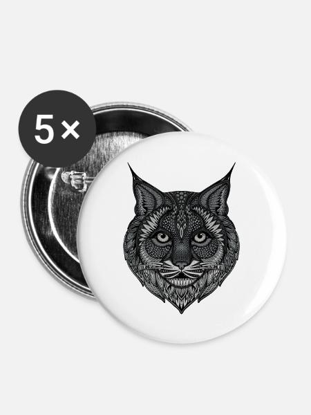 bw cat - Buttons large 2.2'' (5-pack) - white