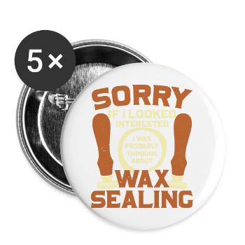 Funny Wax Sealing Lover Gift - Buttons large 2.2'' (5-pack) - white