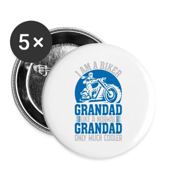 I'M A BIKER GRANDAD LIKE A NORMAL GRANDAD - Buttons large 2.2'' (5-pack) - white