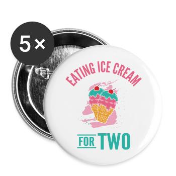 Eating Ice Cream For Two Ice Cream - Buttons large 2.2'' (5-pack) - white
