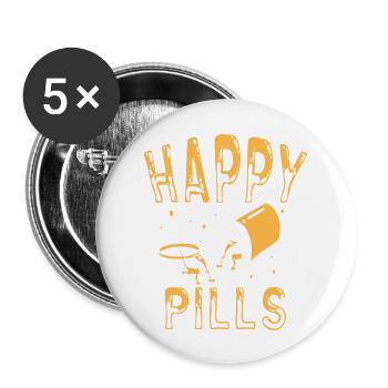 Happy Pills Lizards Motif - Buttons large 2.2'' (5-pack) - white