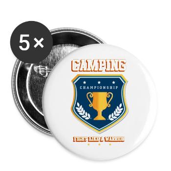 Camping girl cute - Buttons large 2.2'' (5-pack) - white