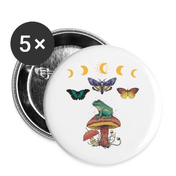 Cottagecore Cottage Core Frog Goblincore - Buttons large 2.2'' (5-pack) - white