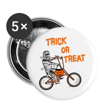 Trick Or Treat Mummy - Buttons large 2.2'' (5-pack) - white