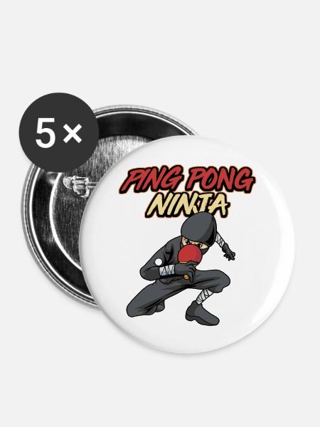 Ping Pong Ninja Table Tennis Player Design - Buttons large 2.2'' (5-pack) - white