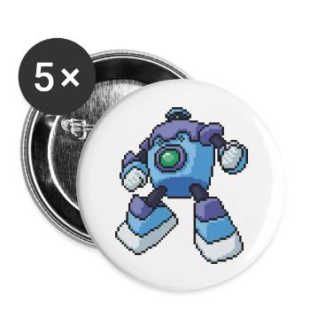Blue Robot - Buttons large 2.2'' (5-pack) - white