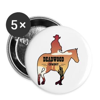 Cowboy Silhouette Of South Dakota - Buttons large 2.2'' (5-pack) - white