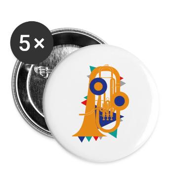 Land Of Music Tuba Classic - Buttons large 2.2'' (5-pack) - white