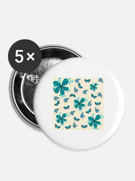 Butterfly Pattern - Buttons large 2.2'' (5-pack) - white