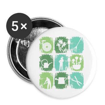 Garden Tools Gardener - Buttons large 2.2'' (5-pack) - white