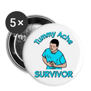 Vintage Tummy Ache Survivor - Buttons large 2.2'' (5-pack) - white