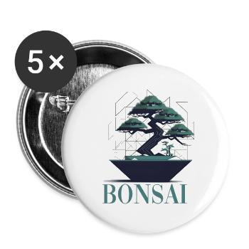 Bonsai Tree Bonsai Bowl Japanese Tree for a - Buttons large 2.2'' (5-pack) - white