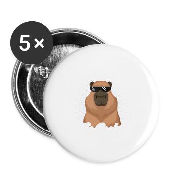 Capybara The Coolest Cavy Around Capibara Owner Ro - Buttons large 2.2'' (5-pack) - white