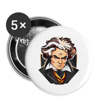 Beethoven Classical Music Composer Piano Player - Buttons large 2.2'' (5-pack) - white