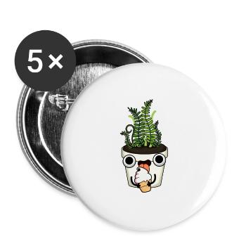 Fernilla Ice Cream Funny Ice Cream Plant - Buttons large 2.2'' (5-pack) - white