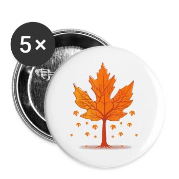 Maple Leaf Autumn Tree Orange Fall Leaves Season - Buttons large 2.2'' (5-pack) - white