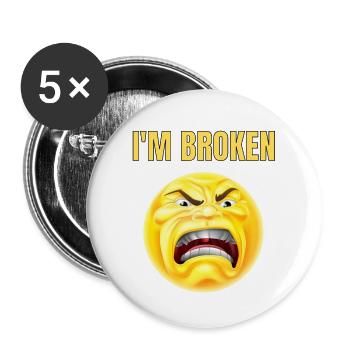 i m Broken - Buttons large 2.2'' (5-pack) - white