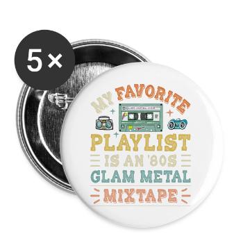 Old School Music - Buttons large 2.2'' (5-pack) - white