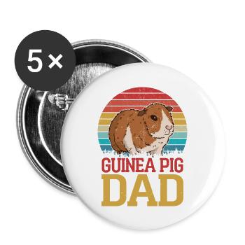 Guinea Pig Dad Rodent Cavy Lover - Buttons large 2.2'' (5-pack) - white