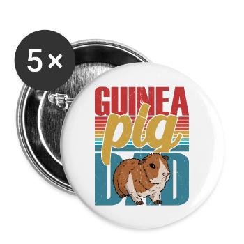 Guinea Pig Dad Cavy Lover Rodent - Buttons large 2.2'' (5-pack) - white