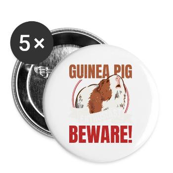 Guinea Pig Enthusiast. Beware! Rodent Cavy Lover - Buttons large 2.2'' (5-pack) - white