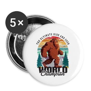 Retro Bigfoot hide and seek - funny saying - Buttons large 2.2'' (5-pack) - white