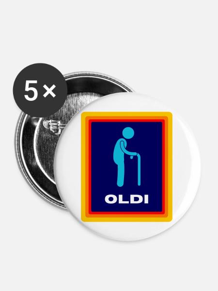 Oldi - Buttons large 2.2'' (5-pack) - white
