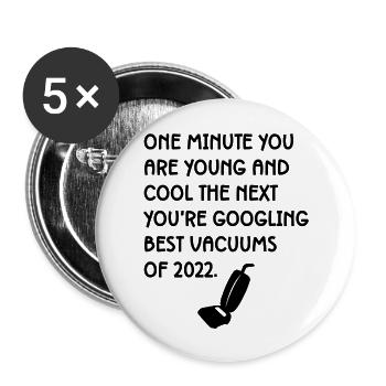 Funny Birthday Gift Best Vacuums boy - Buttons large 2.2'' (5-pack) - white