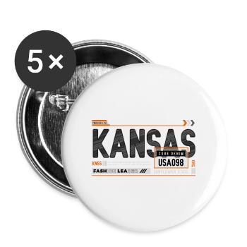 Kansas core - Buttons large 2.2'' (5-pack) - white