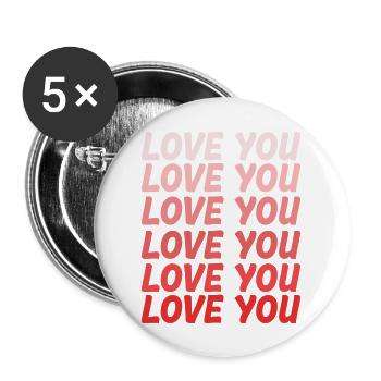 Love you boy love blue - Buttons large 2.2'' (5-pack) - white