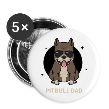 Pitbull dad 80s retro boy - Buttons large 2.2'' (5-pack) - white