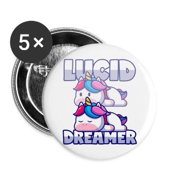 Lucid Dream Unicorn - Buttons large 2.2'' (5-pack) - white