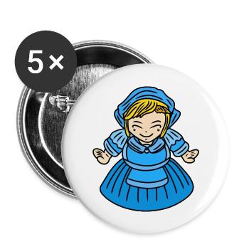 Cute Chibi Farmer Girl - Buttons large 2.2'' (5-pack) - white