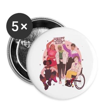 Queer People Are The Future - Buttons large 2.2'' (5-pack) - white