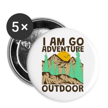 outdoor explore nature adventure pine mountain - Buttons large 2.2'' (5-pack) - white