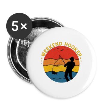 Week-end hooker - Buttons large 2.2'' (5-pack) - white