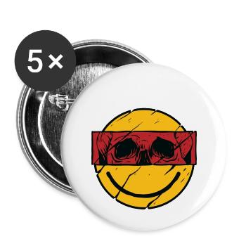 Focus Rad Retro Design With Skull Cut - Buttons large 2.2'' (5-pack) - white