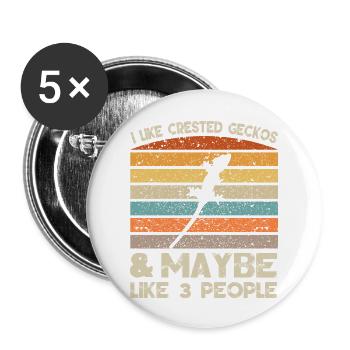 I Like Crested Geckos Retro Clothes And Crested - Buttons large 2.2'' (5-pack) - white