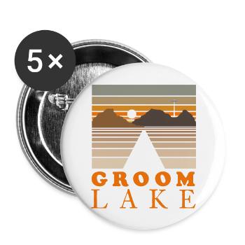 Groom Lake Tourist - Buttons large 2.2'' (5-pack) - white