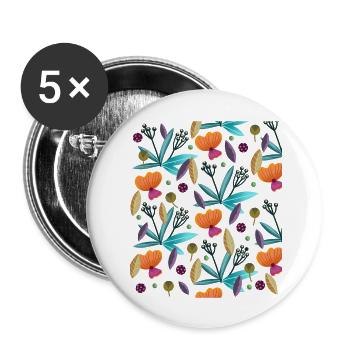 Orange And Blue - Buttons large 2.2'' (5-pack) - white