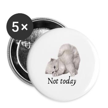 Lazy cat ,Cute cat , funny cat ,cat miaw lover - Buttons large 2.2'' (5-pack) - white