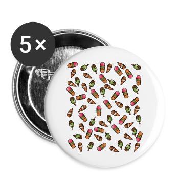 Ice Creams - Buttons large 2.2'' (5-pack) - white