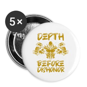 Depth Before Dishonor Gym Bodybuilder Lifting - Buttons large 2.2'' (5-pack) - white