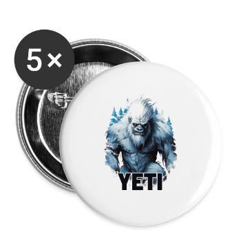 Legends of the Wild: Bigfoot, Yeti - Buttons large 2.2'' (5-pack) - white