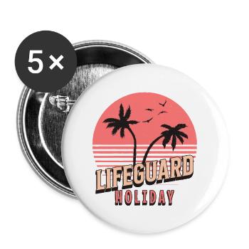 Lifeguard Holiday - Buttons large 2.2'' (5-pack) - white