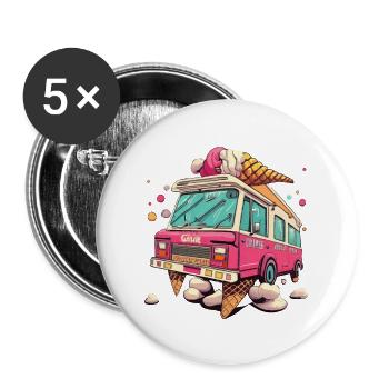 Ice Cream - Buttons large 2.2'' (5-pack) - white