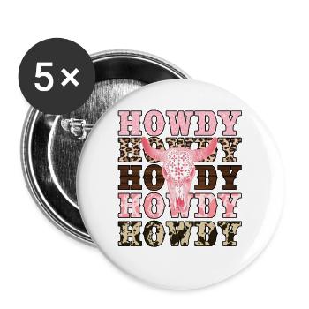 Howdy - Buttons large 2.2'' (5-pack) - white