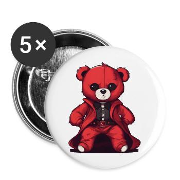 Cute teddy red boy - Buttons large 2.2'' (5-pack) - white