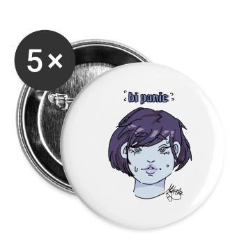 Bi Panic girl Premium Scoop - Buttons large 2.2'' (5-pack) - white
