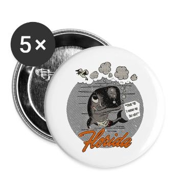 Vintage Florida Tourist Lifeguard Whale - Buttons large 2.2'' (5-pack) - white